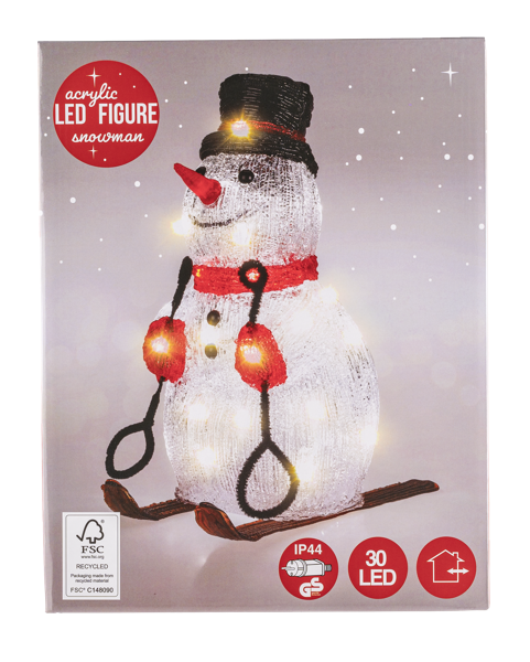 Изображение Светильник 31см Купман снеговик на санках Купман Интернэшнл , 1 шт