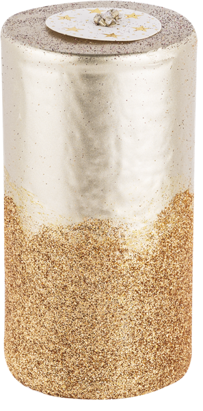 Изображение Свеча 13см столбик Купман бордо золотая с блестками Купман Интернэшнл , 1 шт