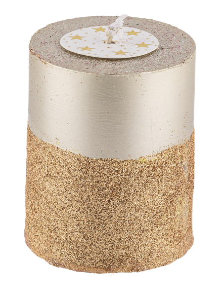 Изображение Свеча 9см столбик Купман бордо золотая с блестками Купман Интернэшнл , 1 шт