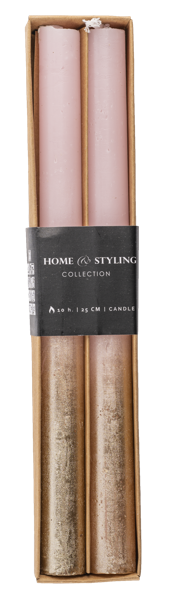 Изображение Свеча 25см декоративная Купман красная розовая с золотом Купман Интернэшнл , 2 шт