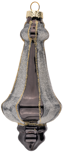 Изображение Елочное украшение 16см стекло Купман с орнаментом черно-золото Купман Интернэшнл , 1 шт
