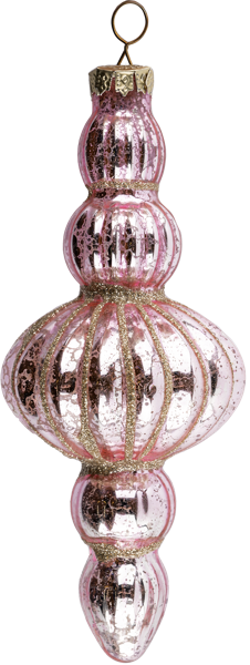 Изображение Елочное украшение 16см стекло Купман с орнаментом розовое в ас Купман Интернэшнл , 1 шт