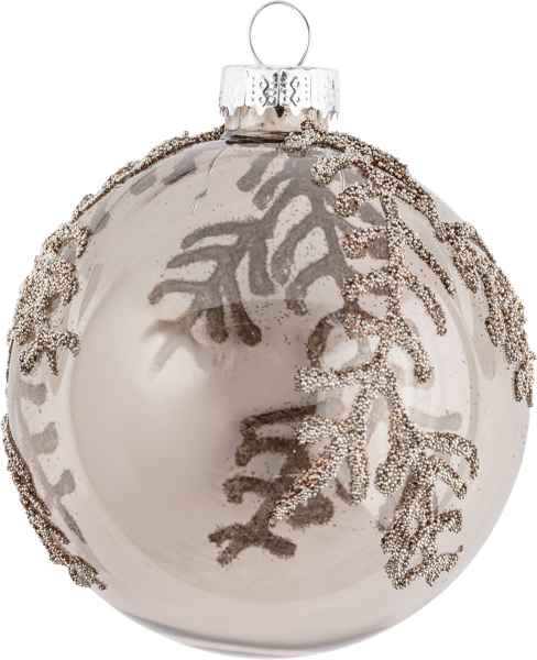 Изображение Шар 8см стекло Купман серебро с бисером в асс Купман Интернэшнл , 1 шт