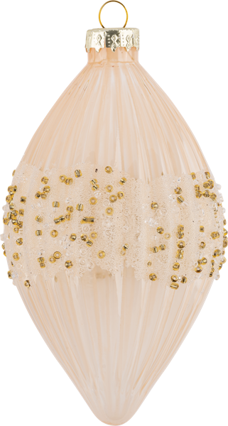 Изображение Елочное украшение 8см стекло Купман прозрачное бисером в асс Купман Интернэшнл , 1 шт