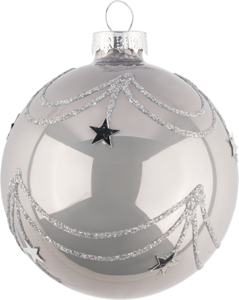 Изображение Шар 8см стекло Купман со звездочками в асс Купман Интернэшнл , 1 шт