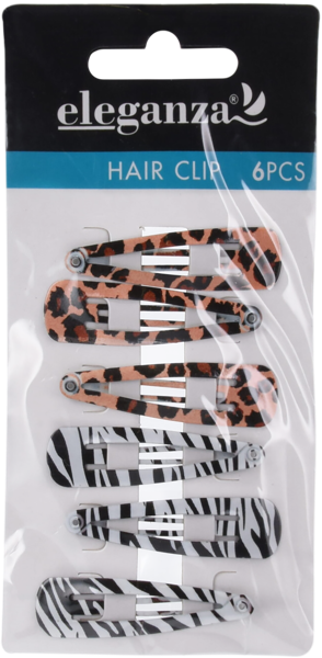 Изображение Заколка для волос Элеганза животный принт Купман Интернэшнл п/у, 6 шт