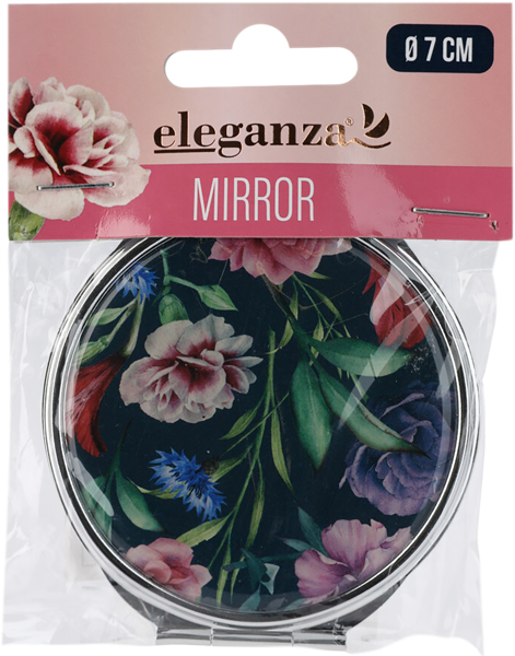 Изображение Зеркало для макияжа Элеганза карманное с цветами Купман Интернэшнл , 1 шт