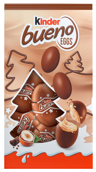 Изображение Конфеты в молочном шоколаде Киндер Буэно Эггс молочно-ореховая начинка Ферреро м/у, 80 г