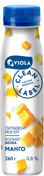Изображение Йогурт 0,4% питьевой Виола манго Виола п/б, 260 мл