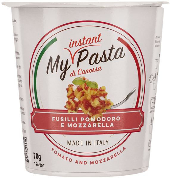 Изображение Паста быстрого приготовления Май Инстант Паста фузилли томат моцарелла Паста Каниола СРЛ к/у, 70 г