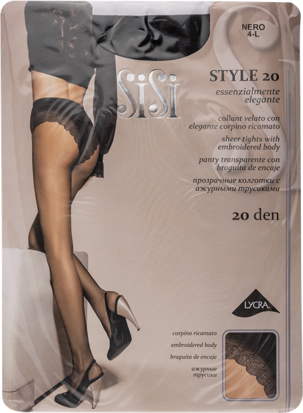 Изображение Колготки 20 ден размер 4 СиСи стайл неро Единая Европа Элит м/у, 1 шт