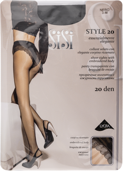 Изображение Колготки 20 ден размер 3 СиСи стайл неро Единая Европа Элит м/у, 1 шт