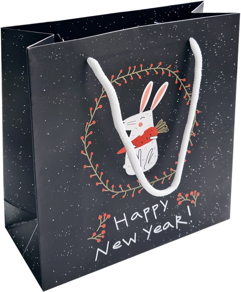 Изображение Пакет 20*20см подарочный Би Смарт кролик на черном Иу Антэнг Пэкэджинг , 1 шт