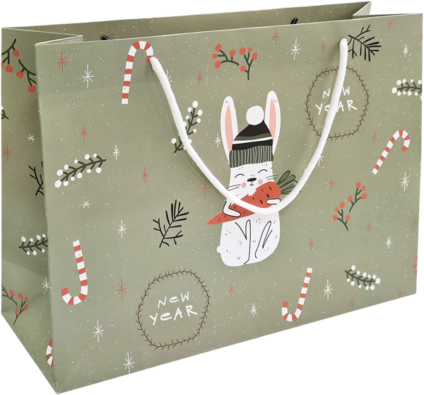 Изображение Пакет 36*26см подарочный Би Смарт кролик на зеленом Иу Антэнг Пэкэджинг , 1 шт