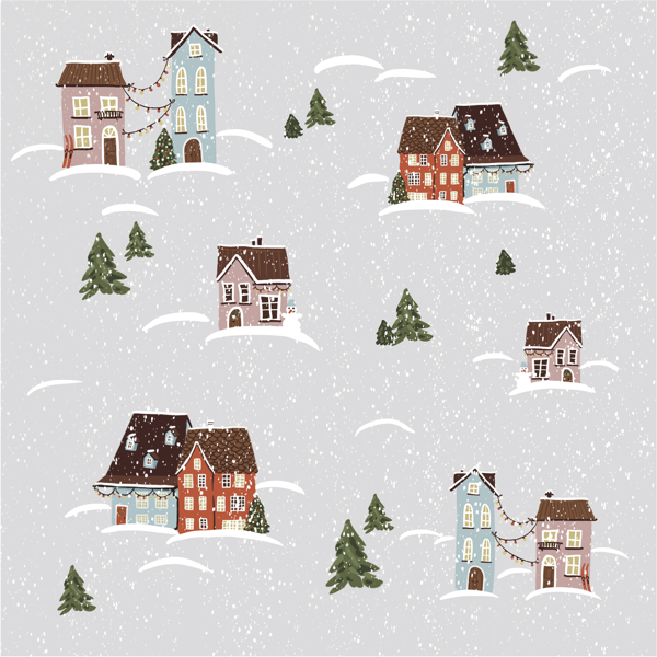 Изображение Бумага 70*100см упаковочная Би Смарт винтер домики Созидание м/у, 1 шт