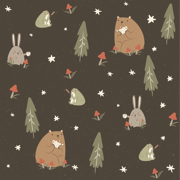 Изображение Бумага 70*100см упаковочная Би Смарт форест елочки Созидание м/у, 1 шт