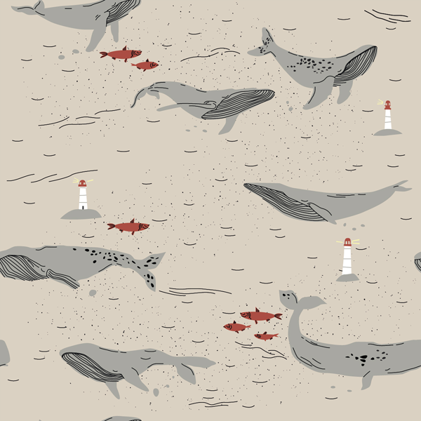 Изображение Бумага 70*100см упаковочная Би Смарт вэйв киты Созидание м/у, 1 шт