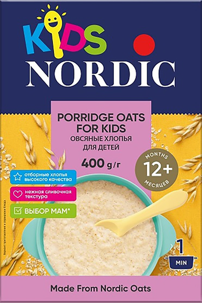 Изображение Хлопья овсяные Нордик для детей Копэкер Агро кор, 400 г