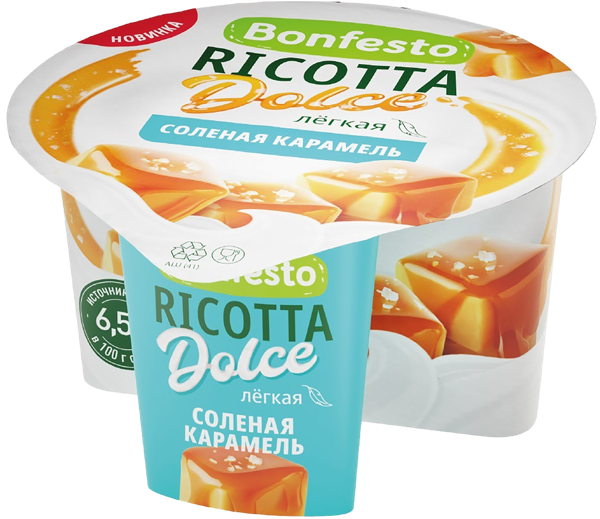 Изображение Сыр 40% Бонфесто рикотта дольче карамель Туровский МК п/б, 125 г