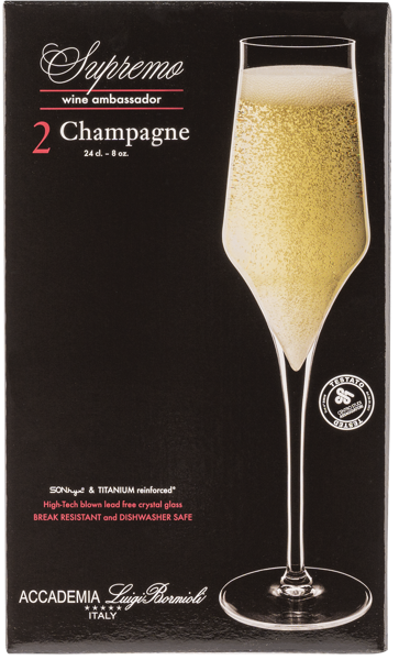 Изображение Бокал 240мл для шампанского Луиджи Бормиоли супремо Луиджи Бормиоли к/у, 2 шт