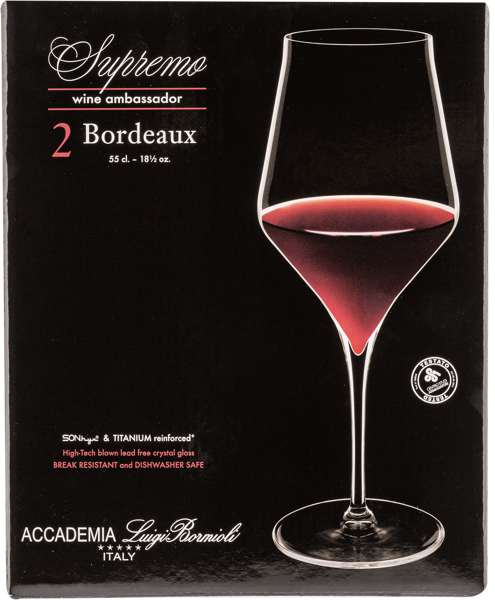 Изображение Бокал 550мл для вина Луиджи Бормиоли супремо Луиджи Бормиоли к/у, 2 шт