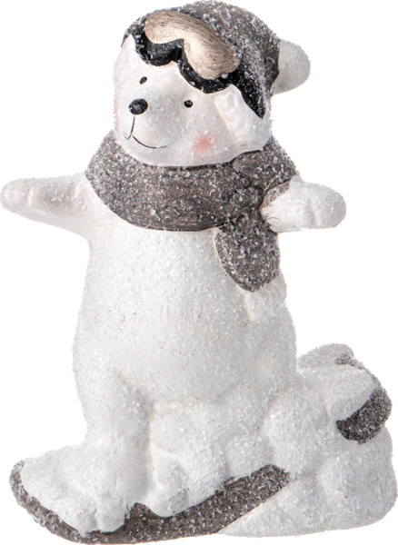 Изображение Фигурка 15,5см Лефард белый мишка на сноуборде Лефард , 1 шт