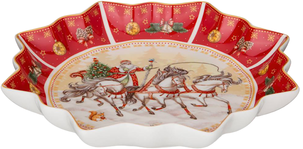 Изображение Блюдо 26см красное Лефард тройка фигурное Лефард к/у, 1 шт