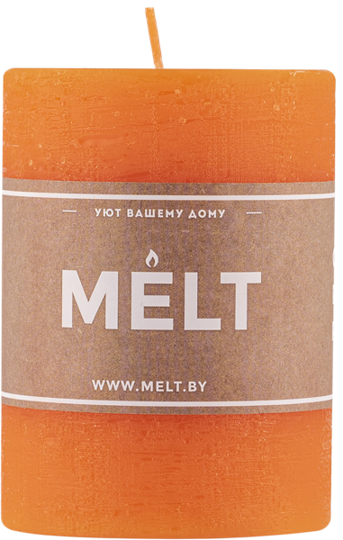 Изображение Cвеча 10см столбик Мельт оранжевая Кэндл фэктори , 1 шт