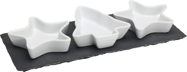 Изображение Соусник на подставке Купман звезды елочка белый Купман Интернэшнл , 3 шт