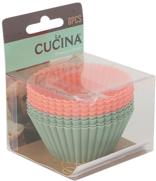 Изображение Форма 7см для кексов Купман цветная силикон Купман Интернэшнл п/у, 8 шт