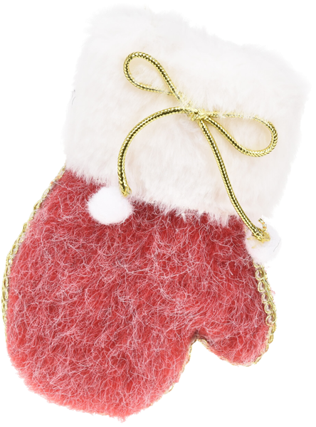 Изображение Елочное украшение 13см текстиль Купман варежка красная серая Купман Интернэшнл , 1 шт