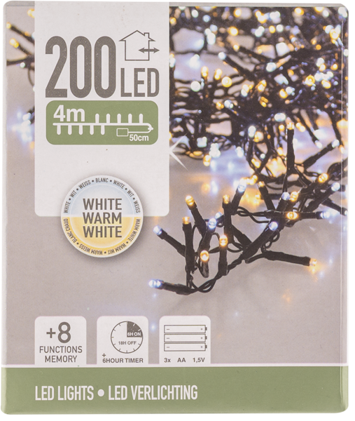 Изображение Электрогирлянда 4м Купман 200 теплых белых ЛЕД ламп Купман Интернэшнл к/у, 1 шт