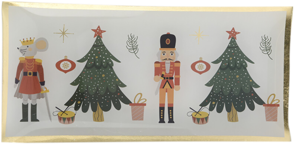 Изображение Блюдо 10*21см стекло Купман новогоднее кремовое Купман Интернэшнл , 1 шт