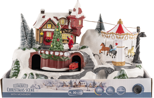 Изображение Светильник 12см на батарейках Купман домик в лесу Купман Интернэшнл , 1 шт