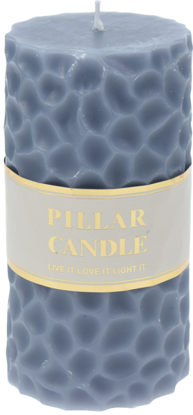 Изображение Свеча 14см столбик Купман голубая белая рельефная Купман Интернэшнл , 1 шт