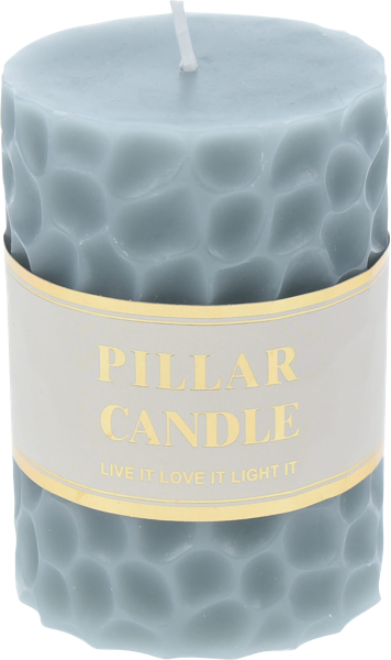 Изображение Свеча 10см столбик Купман голубая белая рельефная Купман Интернэшнл , 1 шт