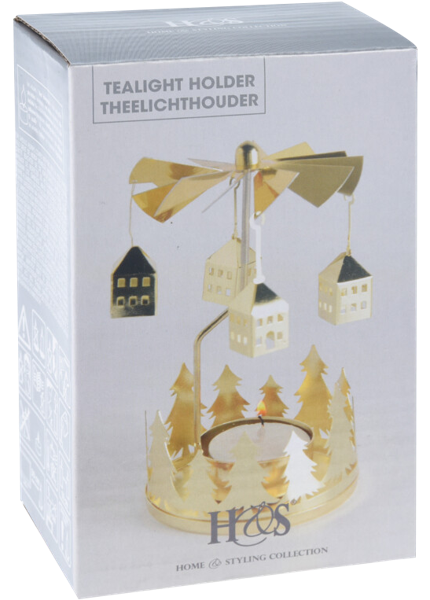 Изображение Подсвечник для чайной свечи Купман золотой вращающийся Купман Интернэшнл , 1 шт