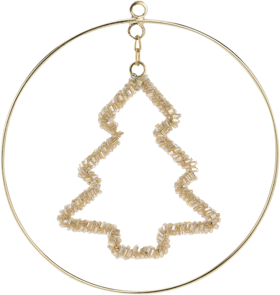 Изображение Елочное украшение 13см металл Купман кольцо с подвеской шампан Купман Интернэшнл , 1 шт