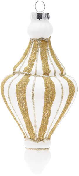 Изображение Елочное украшение 14см стекло Купман фонарик белый с орнаменто Купман Интернэшнл , 1 шт