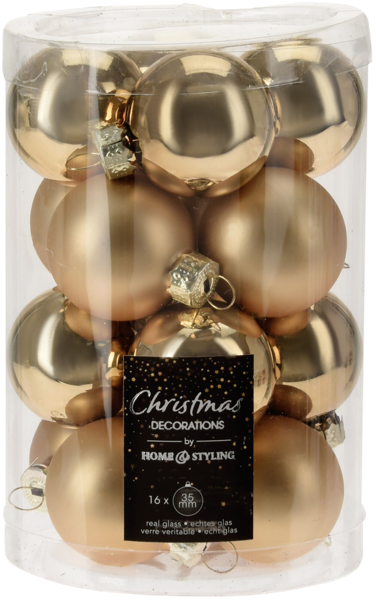 Изображение Шар 3,5см стекло Купман золотой глянцевый матовый Купман Интернэшнл п/у, 16 шт