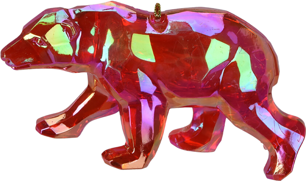 Изображение Подвеска 11см пластик Купман медведь красная перламутр Купман Интернэшнл , 1 шт