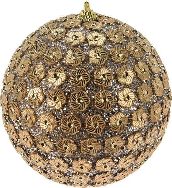 Изображение Шар 12см пластик Купман пайетки цветочные шампань Купман Интернэшнл , 1 шт