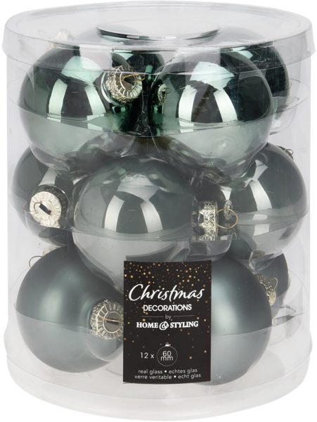 Изображение Шар 6см стекло Купман зеленый матовый глянцевый Купман Интернэшнл п/у, 12 шт