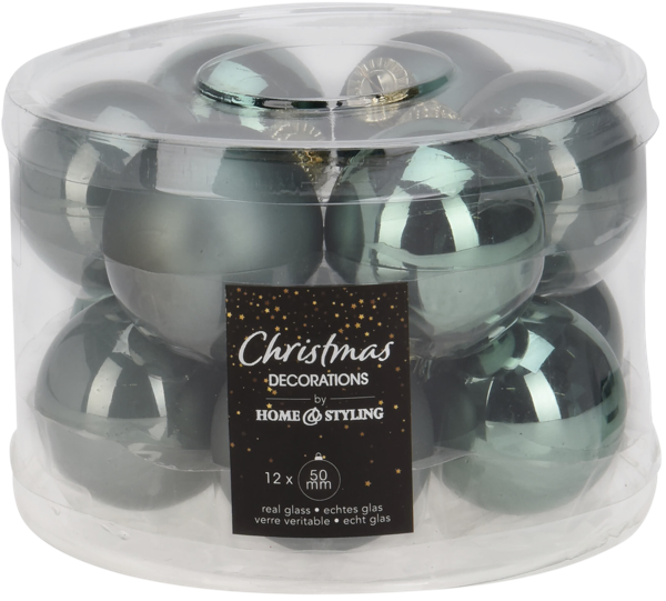 Изображение Шар 5см стекло Купман зеленый матовый глянцевый Купман Интернэшнл п/у, 12 шт