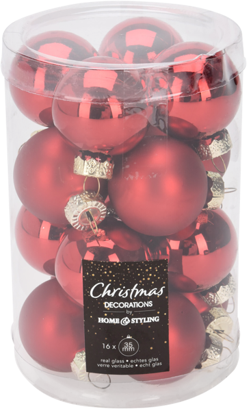 Изображение Шар 3,5см стекло Купман красный матовый глянцевый Купман Интернэшнл п/у, 16 шт