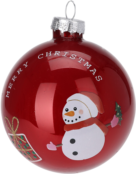Изображение Шар 8см стекло Купман снеговик красный Купман Интернэшнл , 1 шт