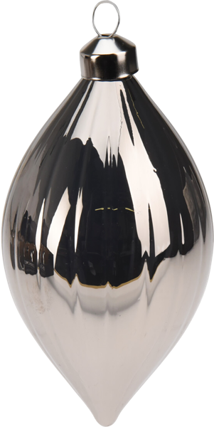 Изображение Елочное украшение 10см стекло Купман капля серебряная в асс Купман Интернэшнл , 1 шт