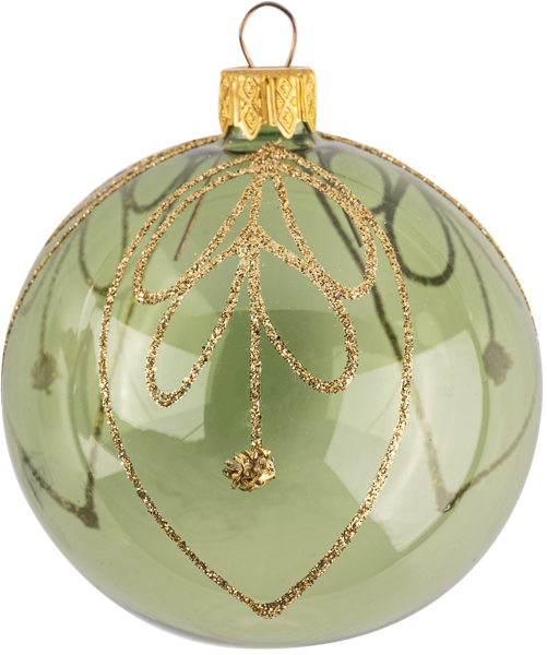 Изображение Шар 8см стекло Купман зеленый коричневый с узор Купман Интернэшнл , 1 шт