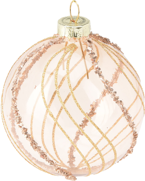 Изображение Шар 8см стекло Купман прозрачный с золотым узор Купман Интернэшнл , 1 шт