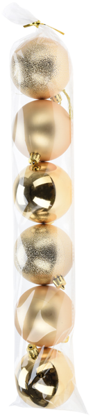 Изображение Шар 7см пластик Купман золотой глянцевый матовый Купман Интернэшнл м/у, 6 шт